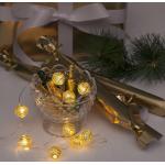 Goldene LED Lichterketten mit Weihnachts-Motiv mit Timer 