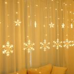Sterne Lichtervorhänge & Lichternetze mit Weihnachts-Motiv mit Timer 