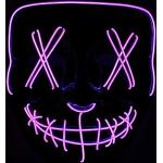 LED Maske VIOLETT mit 3 x Lichteffekten Mottoparty
