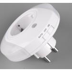 LED Nachtlicht BAILEY Plug-in mit Steckdose & Dämmerungssensor - Ø 9cm