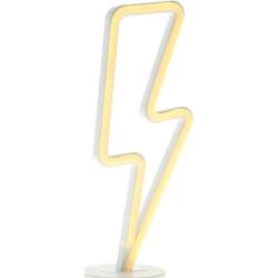SATISFIRE LED Neonlicht Blitz Neonschild Leuchtfigur Batterie USB 30cm warmweiß - white plastic 4251280512622
