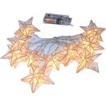 Weiße Sternlichterketten mit Weihnachts-Motiv aus Schmiedeeisen batteriebetrieben 