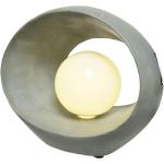 Graue Moderne Ovale LED Solarleuchten aus Kunststein UV-beständig 