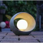 Graue Moderne Ovale LED Solarleuchten aus Kunststein 