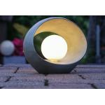 Graue Moderne Ovale LED Solarleuchten aus Kunststein UV-beständig 