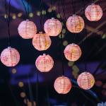 Hellrosa Solarlichterketten & Lichterketten für Außen mit Weihnachts-Motiv 