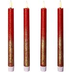 Rote LED Kerzen mit beweglicher Flamme Glänzende 4-teilig 