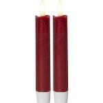 Rote Romantische 15 cm LED Kerzen mit beweglicher Flamme 2-teilig 