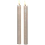 Rosa Romantische 25 cm LED Kerzen mit beweglicher Flamme 2-teilig 