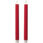 Rote Romantische 24 cm Runde LED Kerzen mit beweglicher Flamme aus Kunststoff 2-teilig 