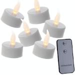 Beige LED Kerzen mit beweglicher Flamme 6-teilig 
