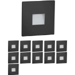 Schwarze LED Einbauleuchten Sets matt aus Aluminium 12-teilig 