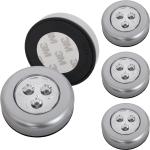 Silberne Runde Unterbauleuchten & Unterbaulampen aus Metall batteriebetrieben 