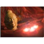 LED Wandbild beleuchtet Leuchtbild Wanddekoration Buddha Kunstdruck mit Beleuchtung, Batterien, 3x LED Leuchtmittel, LxH 45x30 cm  
