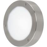 Silberne Moderne Eglo Runde LED Wandlampen satiniert aus Edelstahl mit Timer GX53 