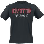 Led Zeppelin T-Shirt - Logo & Symbols - S bis XXL - für Männer - Größe L - schwarz - Lizenziertes Merchandise