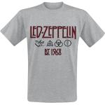 Graue Melierte Led Zeppelin Rundhals-Ausschnitt Herrenbandshirts Größe 3 XL für Festivals 