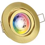 Goldene Ledando Runde Einbaustrahler Sets aus Messing Farbwechsel | RGB GU10 