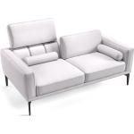 Leder 2-Sitzer Sofa salerno Weiß 176 x 97 x 72 cm Füße: Matt-Schwarz - Weiß - Sofanella