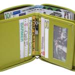 Grüne Wiener Schachteln mit Reißverschluss aus Kalbsleder mit RFID-Schutz für Herren 