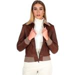 Reduzierte D'arienzo Gefütterte Lederjacken mit Schnalle aus Lammleder für Damen Größe XL für den für den Herbst 