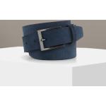 Marineblaue Elegante Strellson Ledergürtel aus Veloursleder für Herren Größe XL Länge 110 