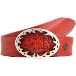 Rote Elegante Rettungsring Koppelgürtel aus Leder für Damen Länge 80 