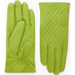 Grüne Rautenmuster COS Nachhaltige Lederhandschuhe aus Leder für Damen Größe L für den für den Winter 