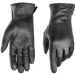 Reduzierte Schwarze Elegante Pearlwood Fingerhandschuhe aus Leder für Damen Größe 7.5 für den für den Winter 