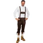 Dunkelbraune Kniebundhosen & Kniebundlederhosen aus Leder für Herren Übergrößen zum Oktoberfest 