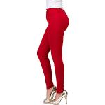 Lederimitat Hose Damen Rot Hosen Mit Hohen Taillenfüßen Mode Color Kleine Damenjeans Geradlinige Hosen