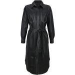 Schwarze Unifarbene Alba Moda Lederkleider aus Leder für Damen Größe XS 
