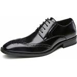 Schwarze Business Hochzeitsschuhe & Oxford Schuhe mit Schnürsenkel aus Leder rutschfest für Herren Größe 42 zur Hochzeit 