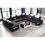 Reduzierte Schwarze Moderne Sofa Dreams U-förmige Wohnlandschaften U-Form aus Leder 