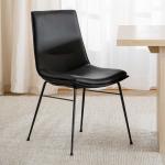 Schwarze Moderne Topdesign Stuhl-Serie aus Glattleder Breite 0-50cm, Höhe 50-100cm, Tiefe 50-100cm 2-teilig 