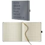 Lediberg Notizbuch gute Ideen quadratisch kariert, silbergrau Hardcover 240 Seiten
