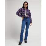 Blaue LEE Bootcut Jeans mit Reißverschluss aus Denim für Damen Weite 29 
