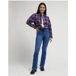 Blaue LEE Bootcut Jeans mit Reißverschluss aus Denim für Damen Weite 30 