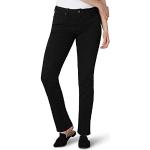 Schwarze Bestickte LEE Jeans mit Stickerei mit Reißverschluss aus Denim enganliegend für Damen Größe L 