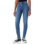 Reduzierte Blaue LEE Scarlett Skinny Jeans mit Reißverschluss aus Denim maschinenwaschbar für Damen Weite 33 