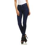 Blaue LEE Scarlett Skinny Jeans mit Reißverschluss aus Denim maschinenwaschbar für Damen Weite 26 