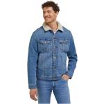 Reduzierte Hellblaue LEE Gefütterte Jeansjacken aus Baumwolle für Herren Größe L für den für den Winter 