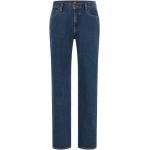 Reduzierte Blaue LEE Bio Slim Fit Jeans mit Reißverschluss aus Denim für Herren Weite 32, Länge 32 
