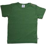 Tannengrüne Gestreifte Sportliche Kurzärmelige Leela Cotton Bio Nachhaltige Kinderkapuzenshirts für Jungen Größe 80 