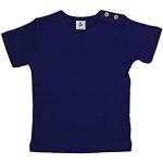 Dunkelblaue Gestreifte Sportliche Kurzärmelige Leela Cotton Bio Nachhaltige Kinderkapuzenshirts für Babys Größe 98 