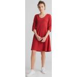 Rote Sportliche 3/4-ärmelige Leela Cotton Bio Nachhaltige V-Ausschnitt Sommerkleider aus Jersey für Damen Größe M für den für den Sommer 
