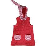 Rote Gepunktete Ärmellose Leela Cotton Bio Nachhaltige Kinderkapuzenkleider aus Baumwolle für Babys Größe 92 