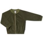 Olivgrüne Leela Cotton Bio Nachhaltige College Jacken für Kinder & Baseball Jacken für Kinder mit Reißverschluss aus Baumwolle Größe 128 