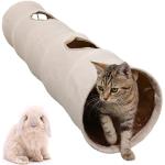 Reduzierte Beige Spieltunnel & Rascheltunnel für Katzen aus Veloursleder 