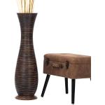 Braune Minimalistische 90 cm leewadee Große Vasen 90 cm aus Holz 